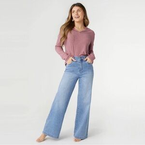 NWT COCO + CARMEN Medium Wash High Rise Wide Leg Stretchy Jeans Size‎ XXL